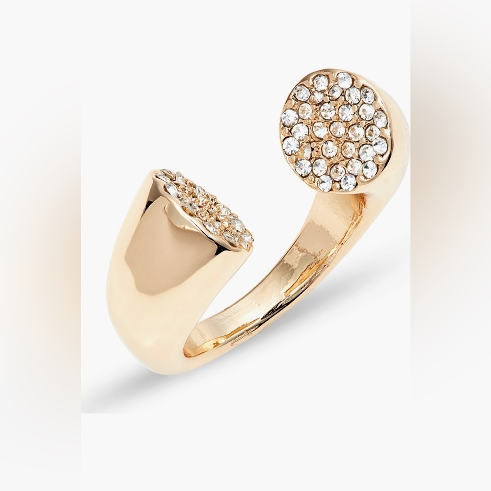 Pave edge open ring